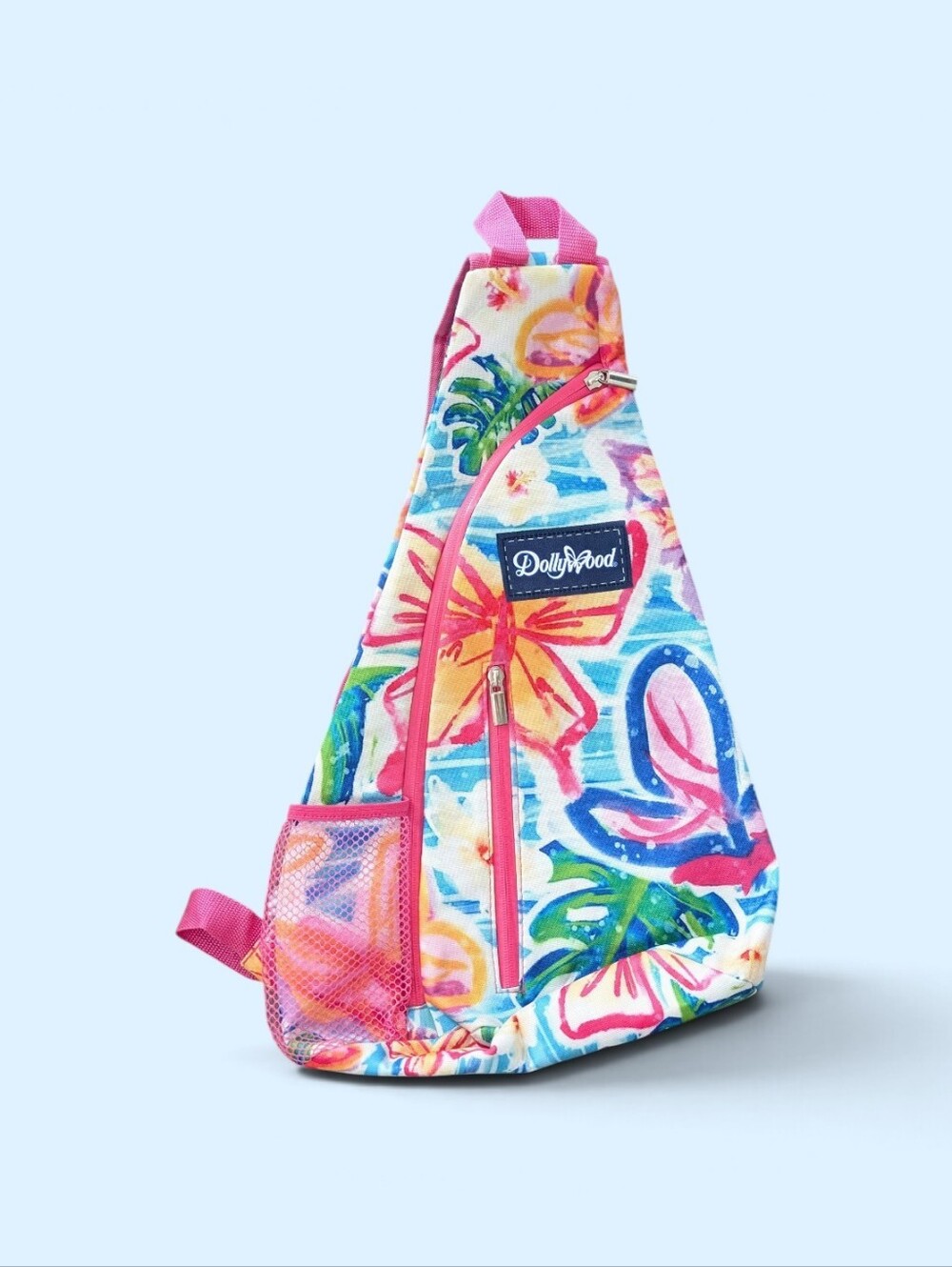DOLLYWOOD Tropical Floral Sling Bag CROSSBODY BUTTERFLIES Colorful NWOT